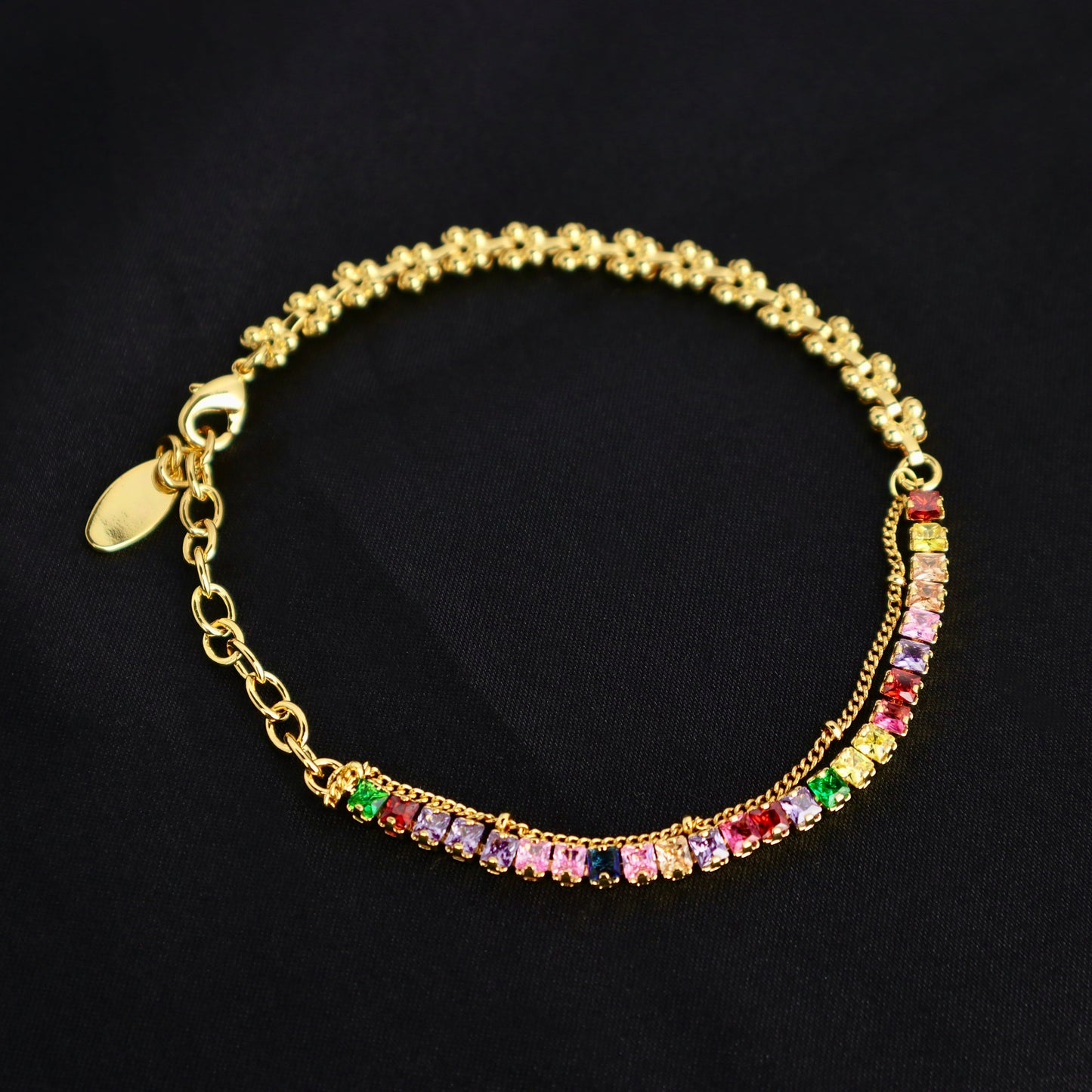 18K Gold Colored Diamond Bracelet