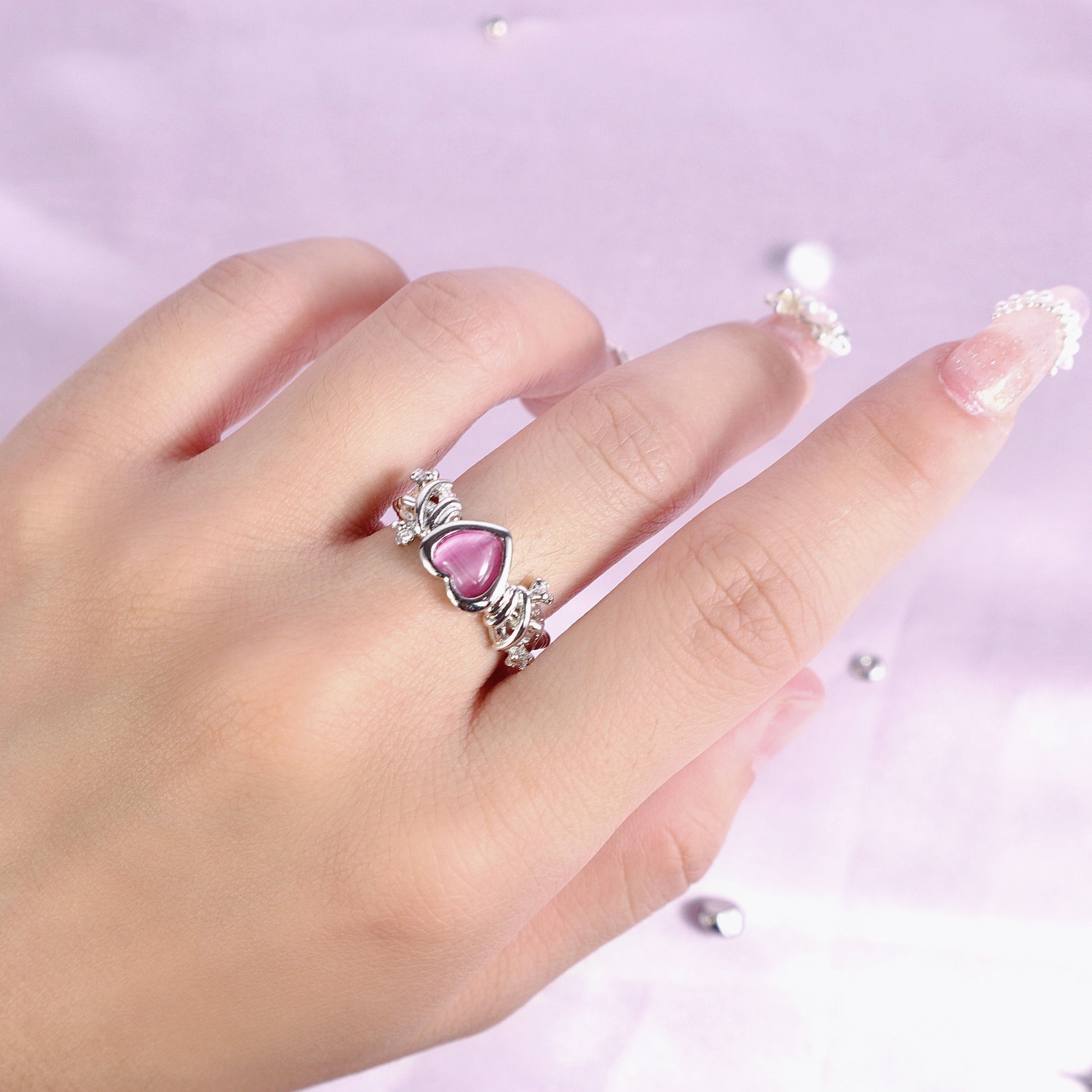 Y2K Pink Heart  Ring