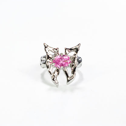 Pink Diamond Butterfly Ring