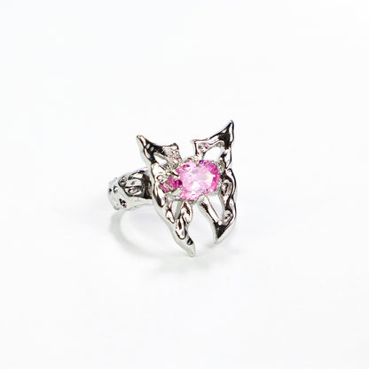 Y2K Pink Diamond Butterfly Ring