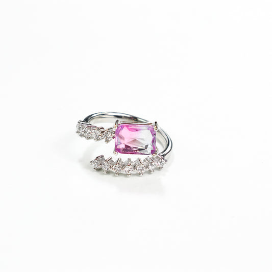Square Pink Diamond Ring