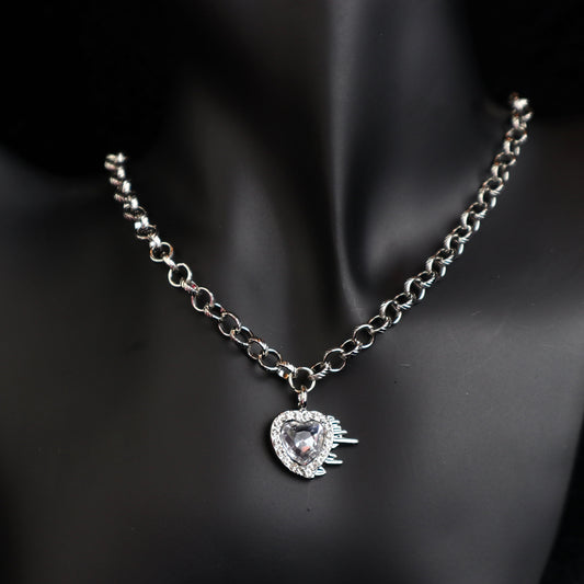 Purple Heart Diamond Necklace